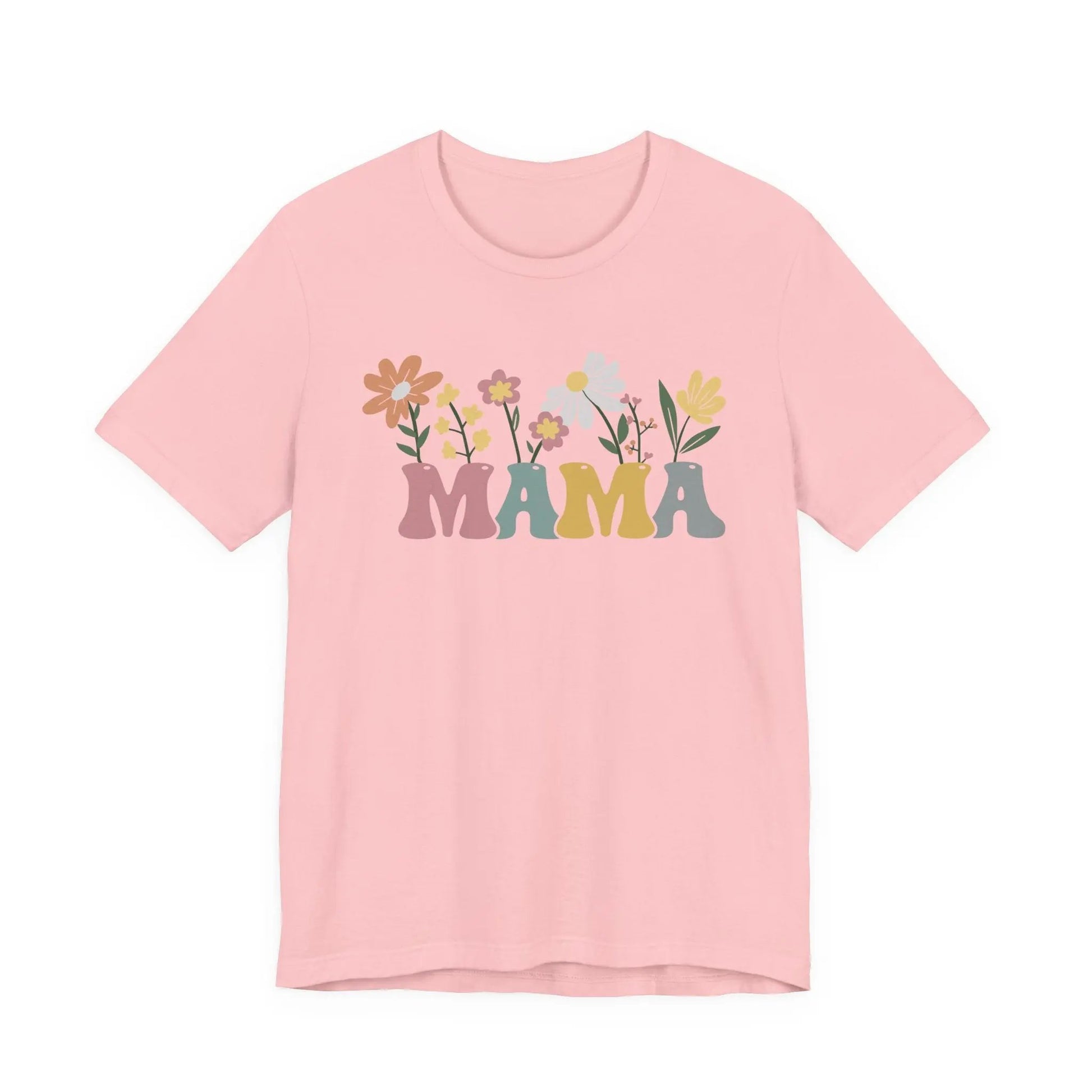 Mama Retro Floral Short Sleeve Matching Tshirt Printify