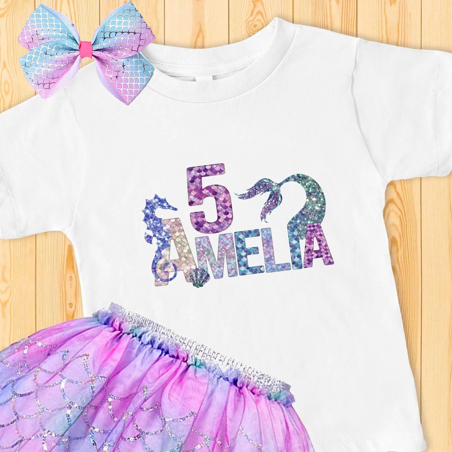 Mermaid Birthday Shirt | Birthday Mermaid Shirt | Any Age Birthday Shirt | GIrls Birthday Shirt | Birthday Girl Shirt - Amazing Faith Designs