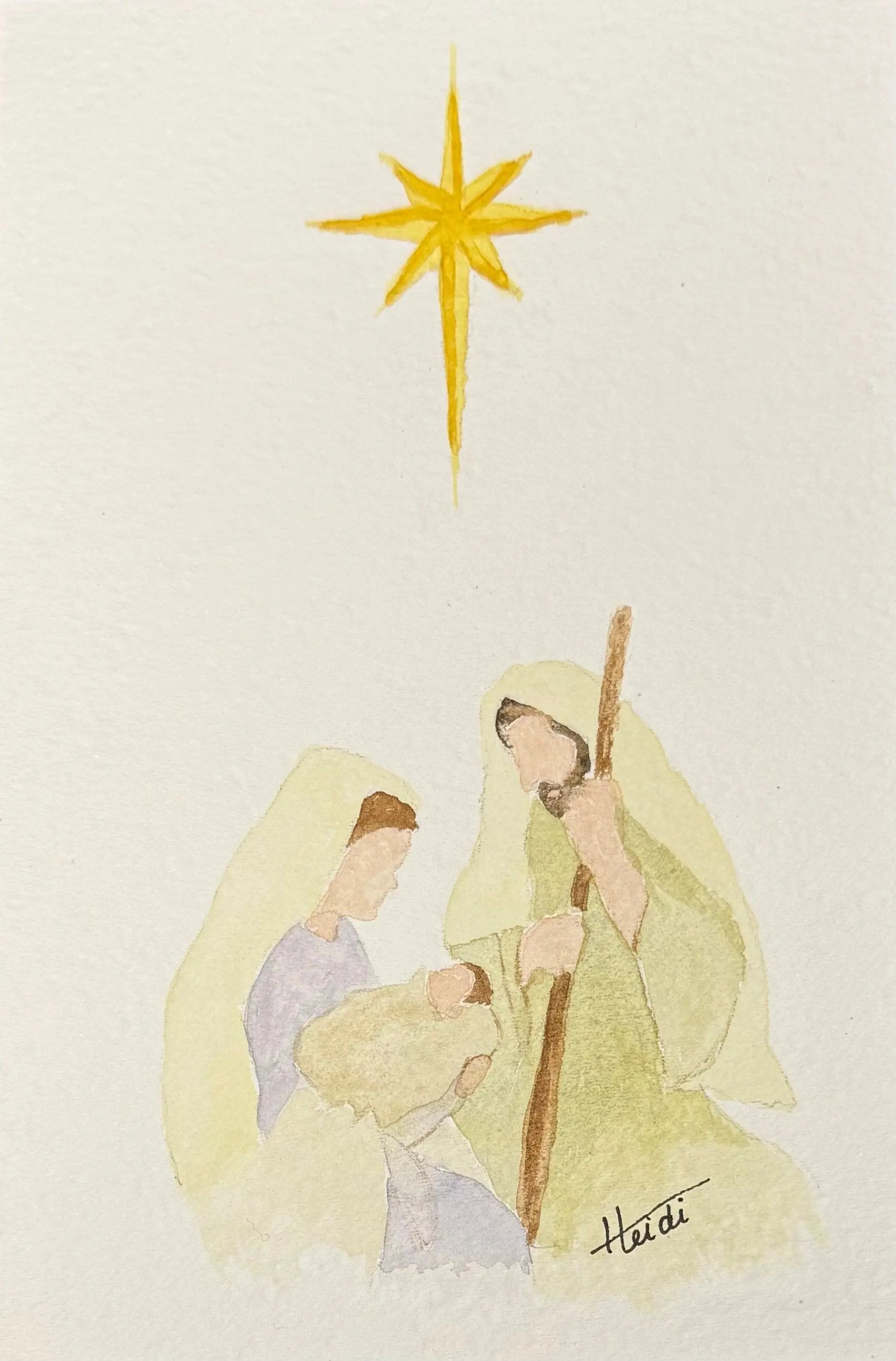 Minimalist Nativity Original Watercolor Painting Amazing Faith Designs