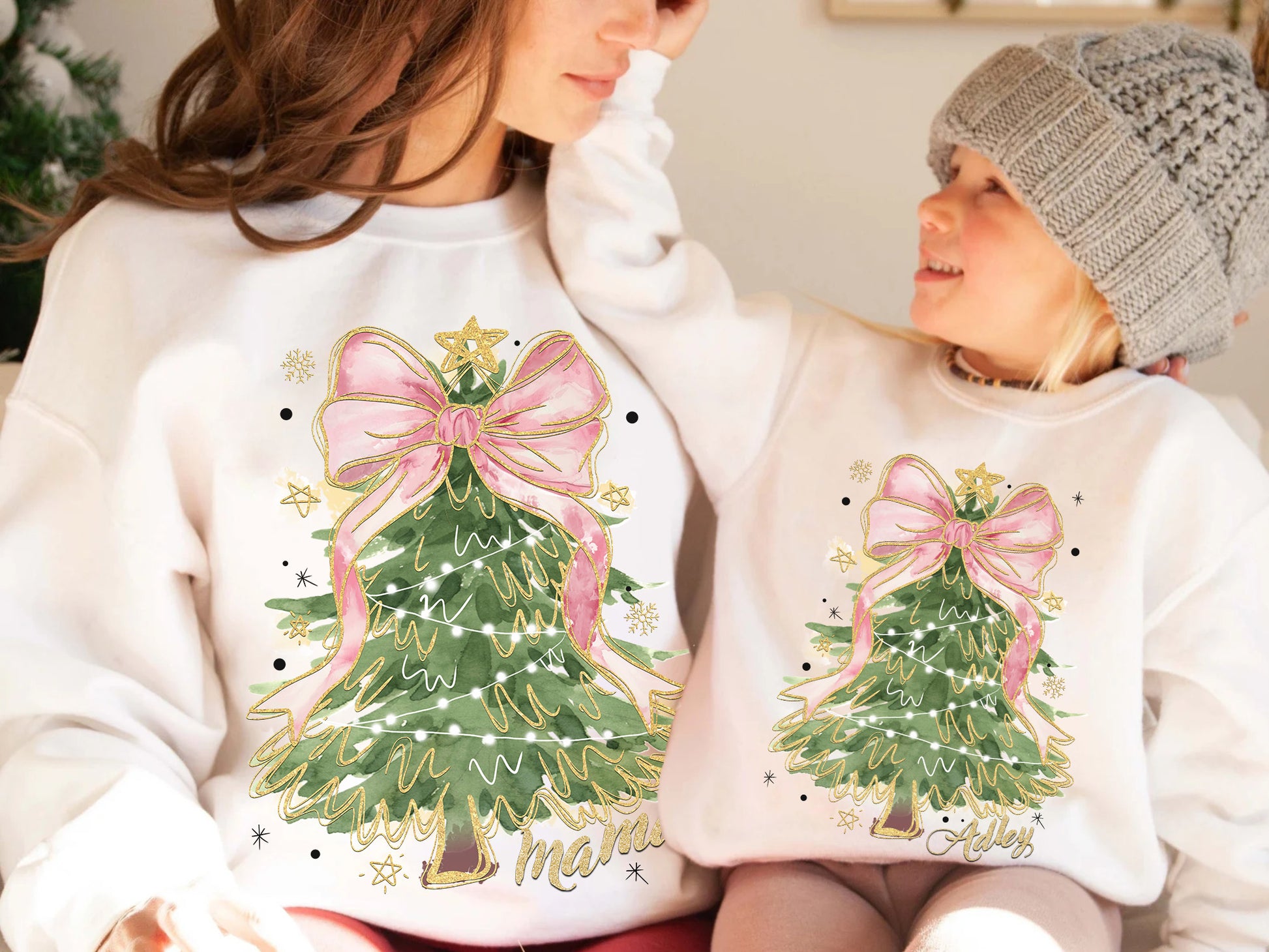 Glitter Christmas Tree Mama Sweatshirt - Amazing Faith Designs