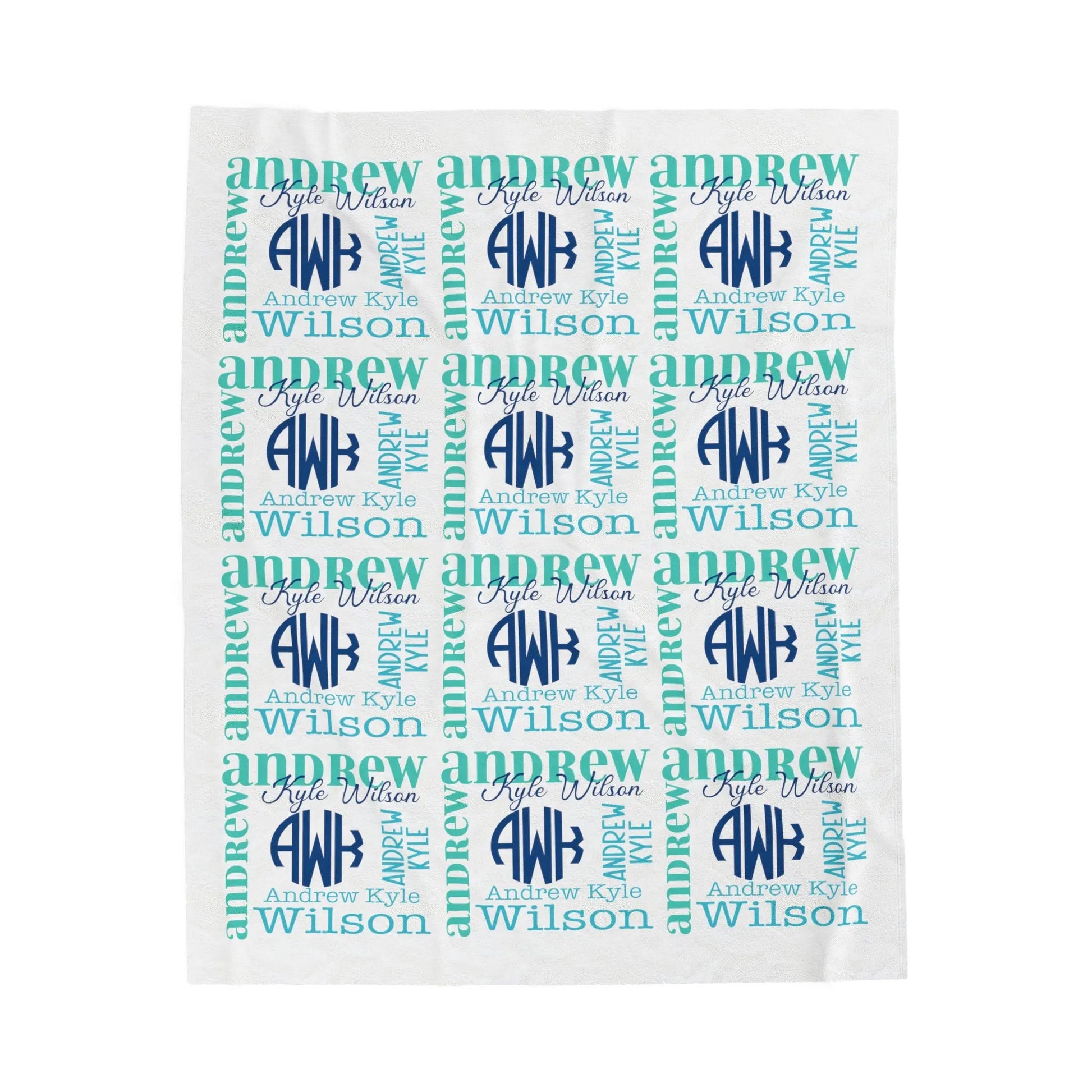 Monogram Baby Blanket Velveteen Plush Blanket (one Sided) Printify