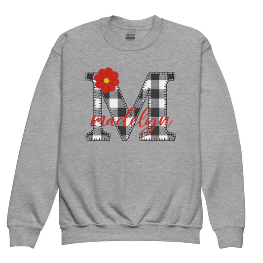 Monogram Personalized Youth Sweatshirt Amazing Faith Designs