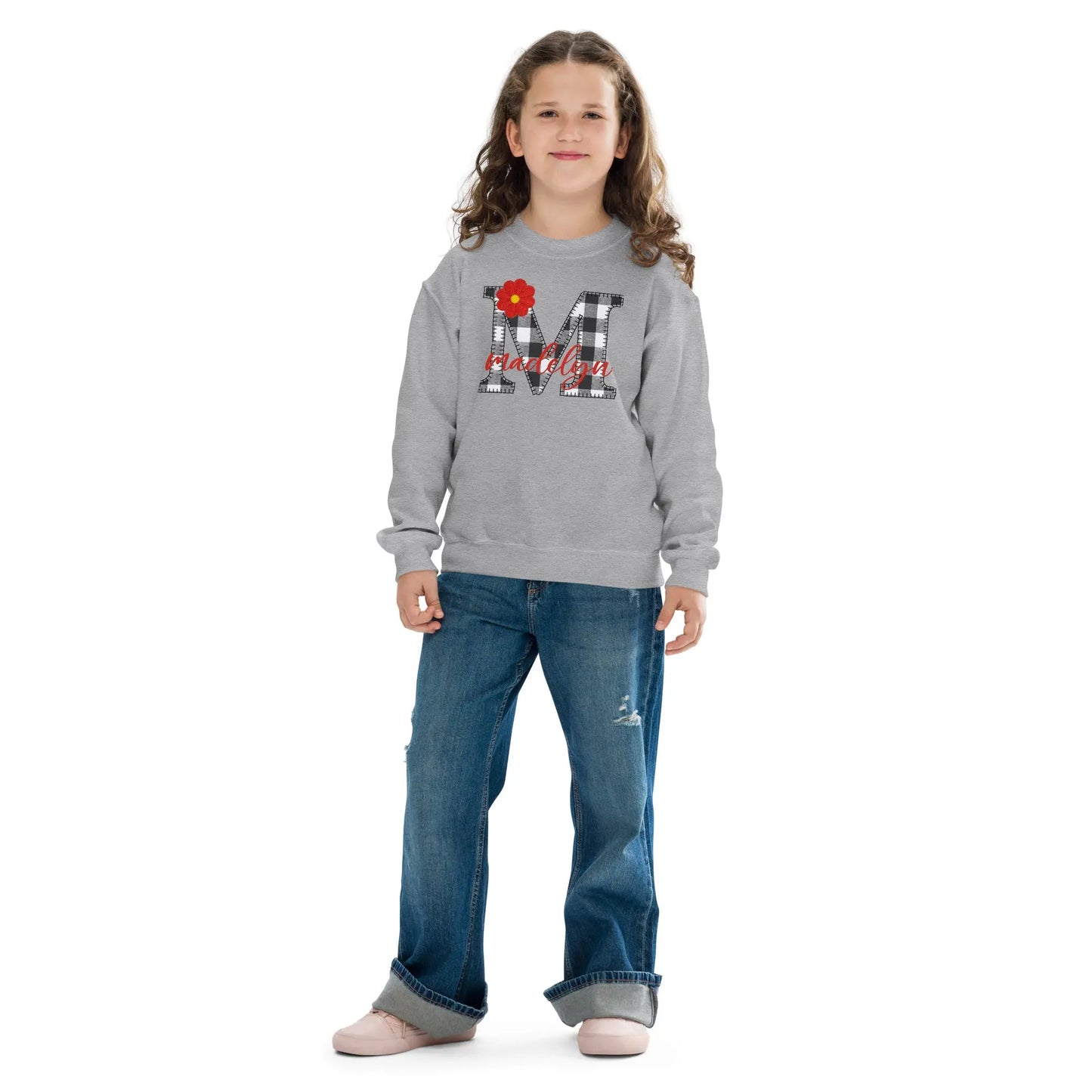 Monogram Personalized Youth Sweatshirt Amazing Faith Designs