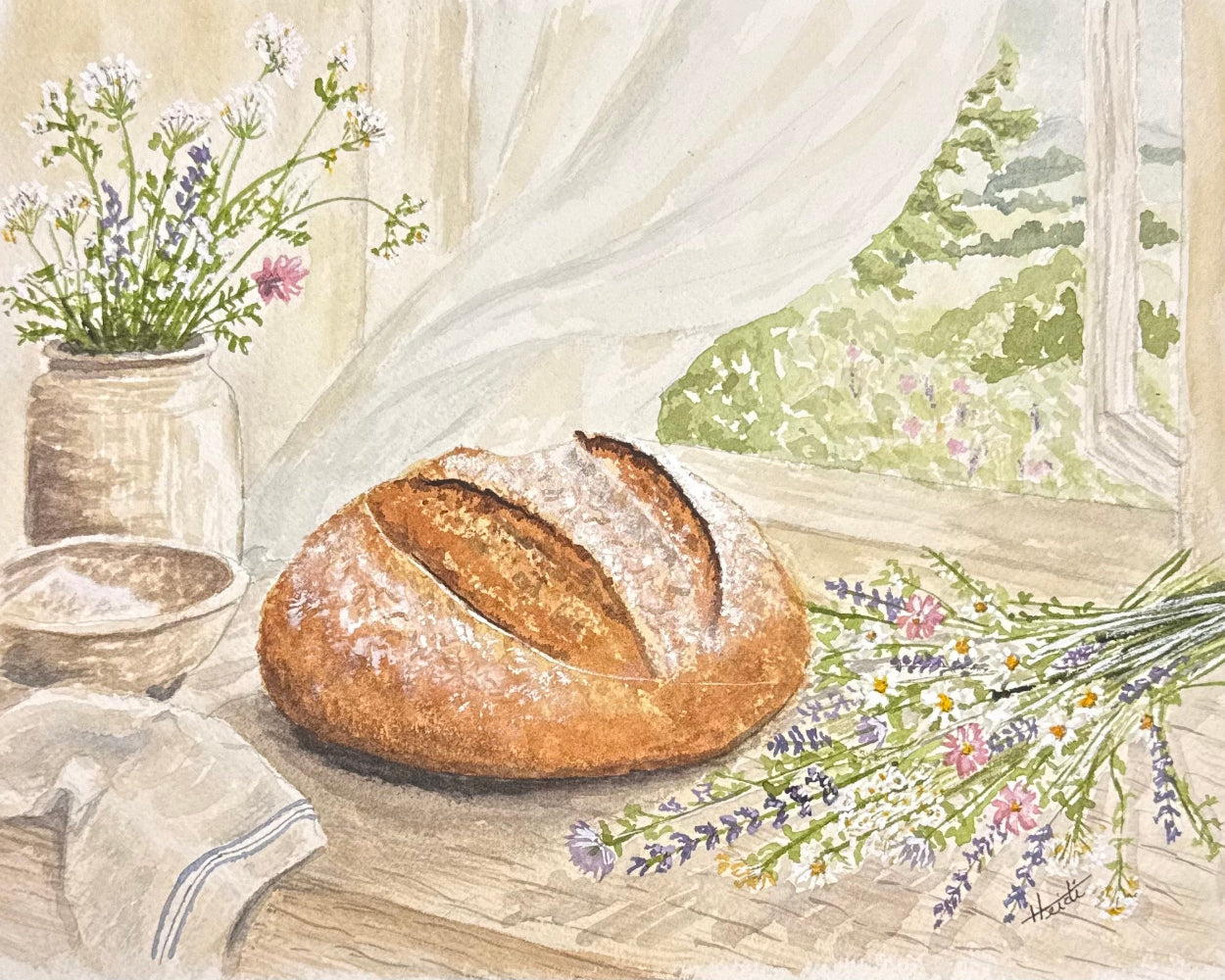 Morning Light - Sourdough Original Watercolor Painting - Amazing Faith Designs