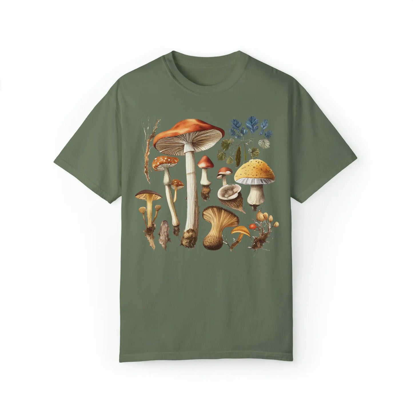 Mushrooms Comfort Colors T-shirt | Cottagecore Shirt - Amazing Faith Designs