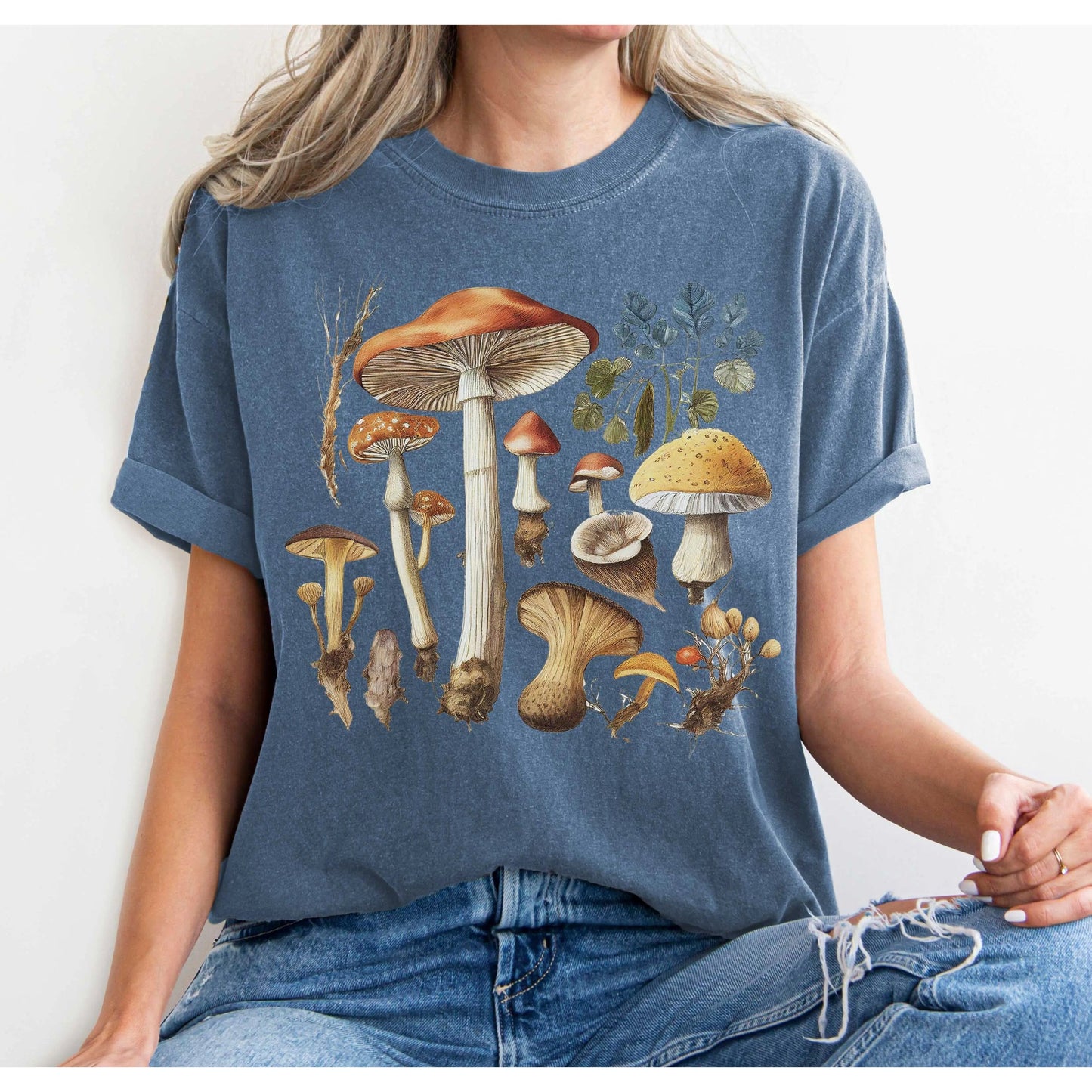 Mushrooms Comfort Colors T-shirt | Cottagecore Shirt - Amazing Faith Designs