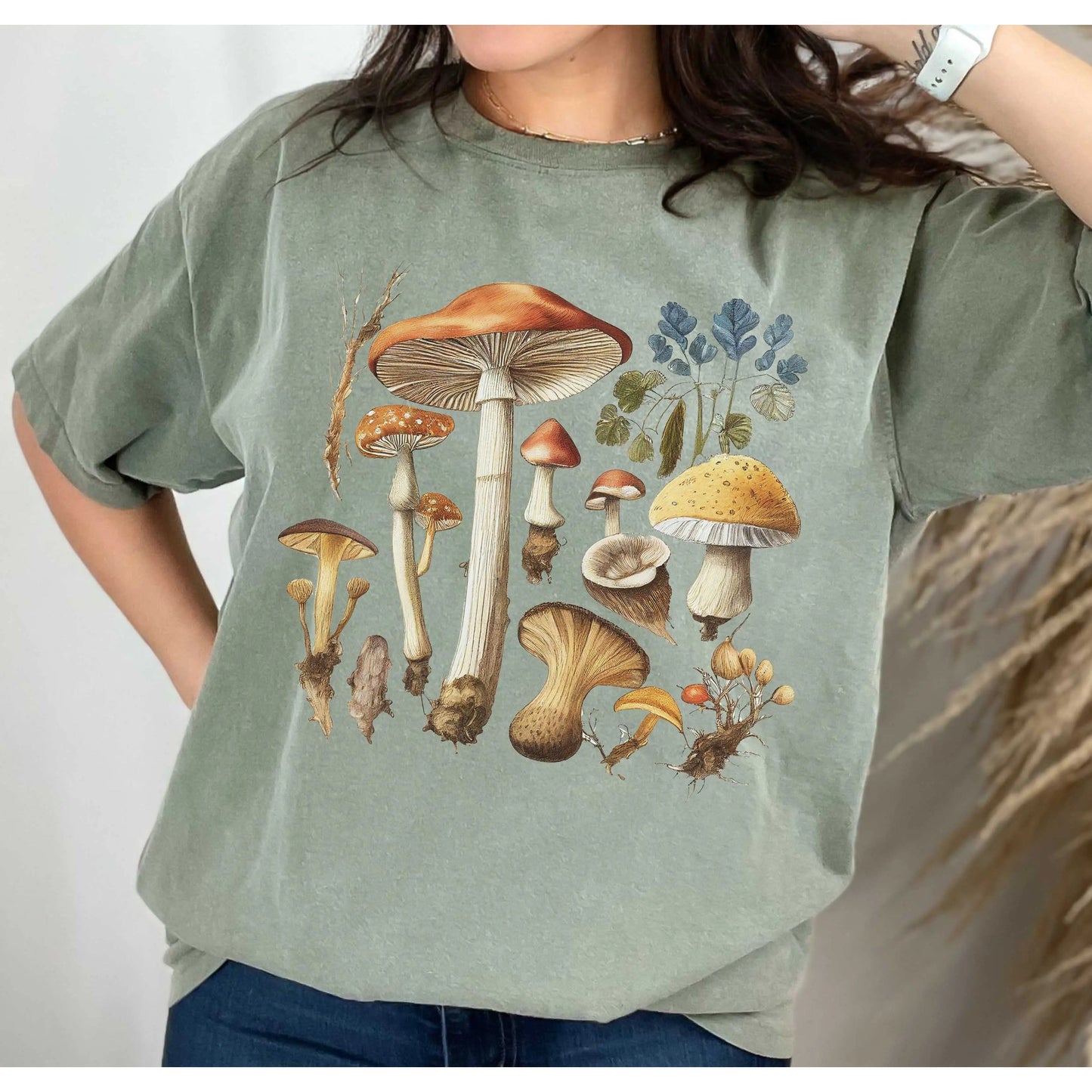 Mushrooms Comfort Colors T-shirt | Cottagecore Shirt - Amazing Faith Designs