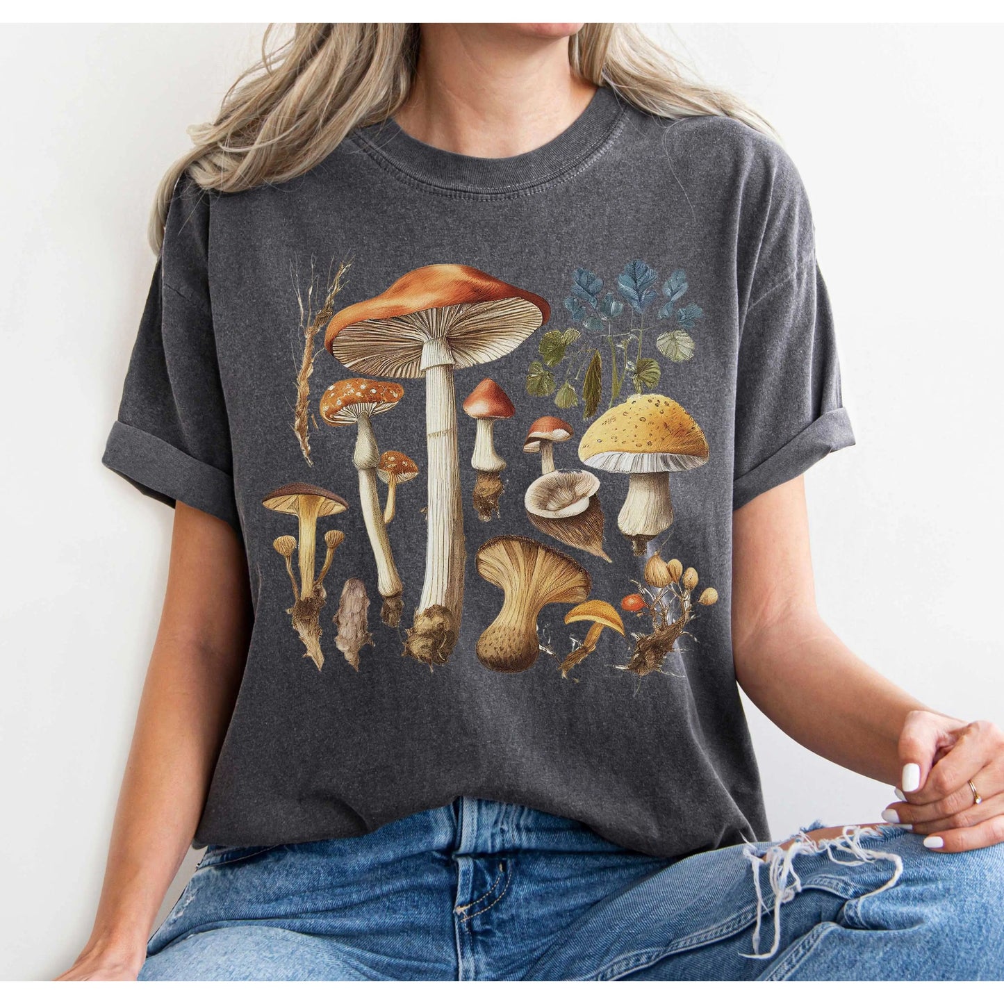 Mushrooms Comfort Colors T-shirt | Cottagecore Shirt - Amazing Faith Designs