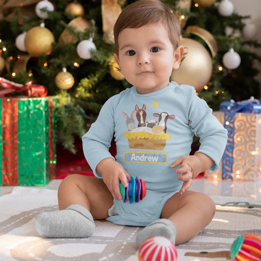 Nativity Christmas Infant Long Sleeve Bodysuit Printify