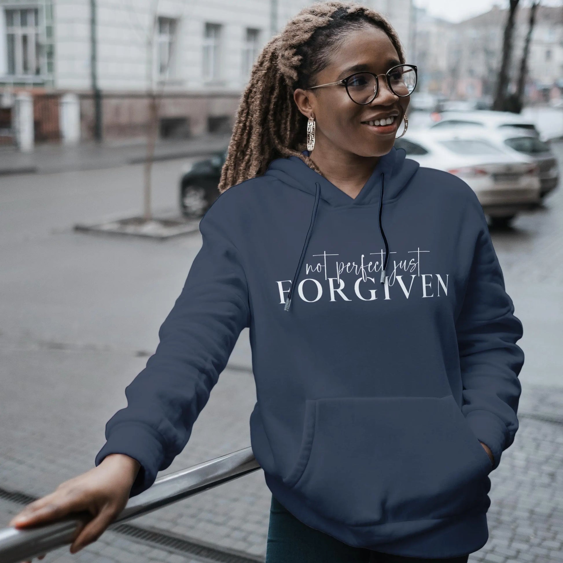 Not Perfect Just Forgiven Unisex Christian Hoodie Printify