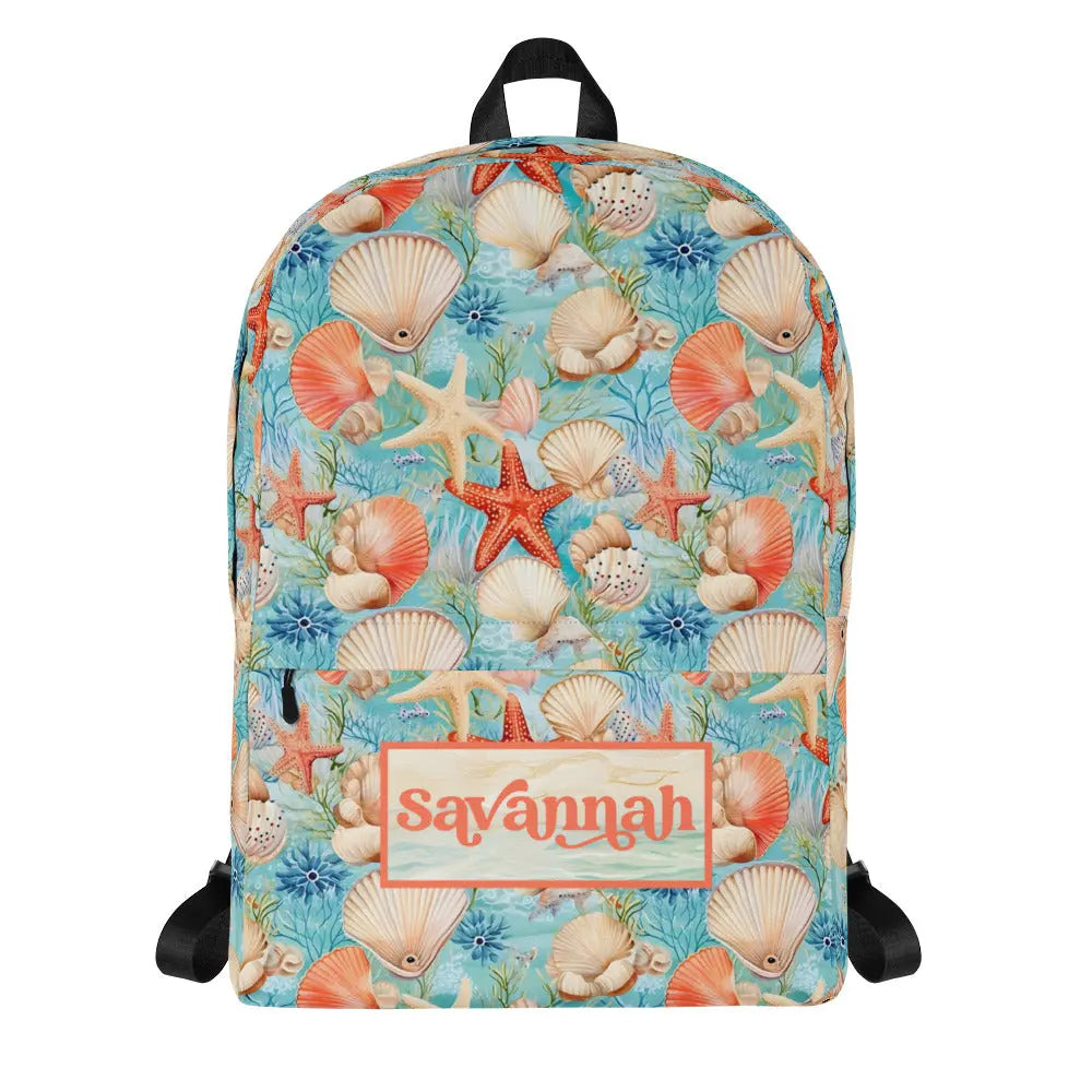 Ocean Shells Personalized Backpack Amazing Faith Designs