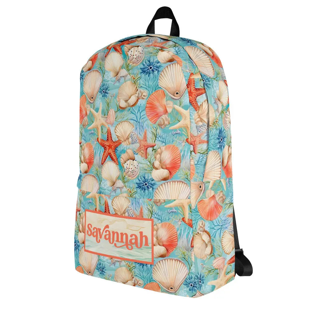 Ocean Shells Personalized Backpack Amazing Faith Designs