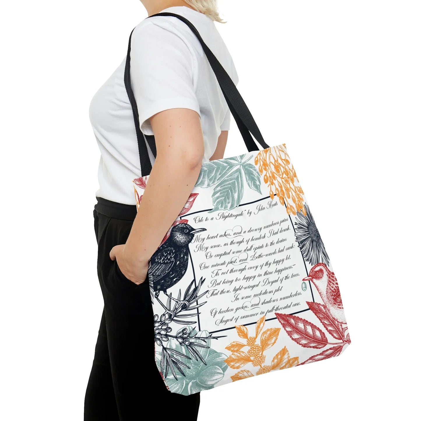 Ode to a Nightingale Tote Bag , Literary Gift, Book Lover Gift Printify