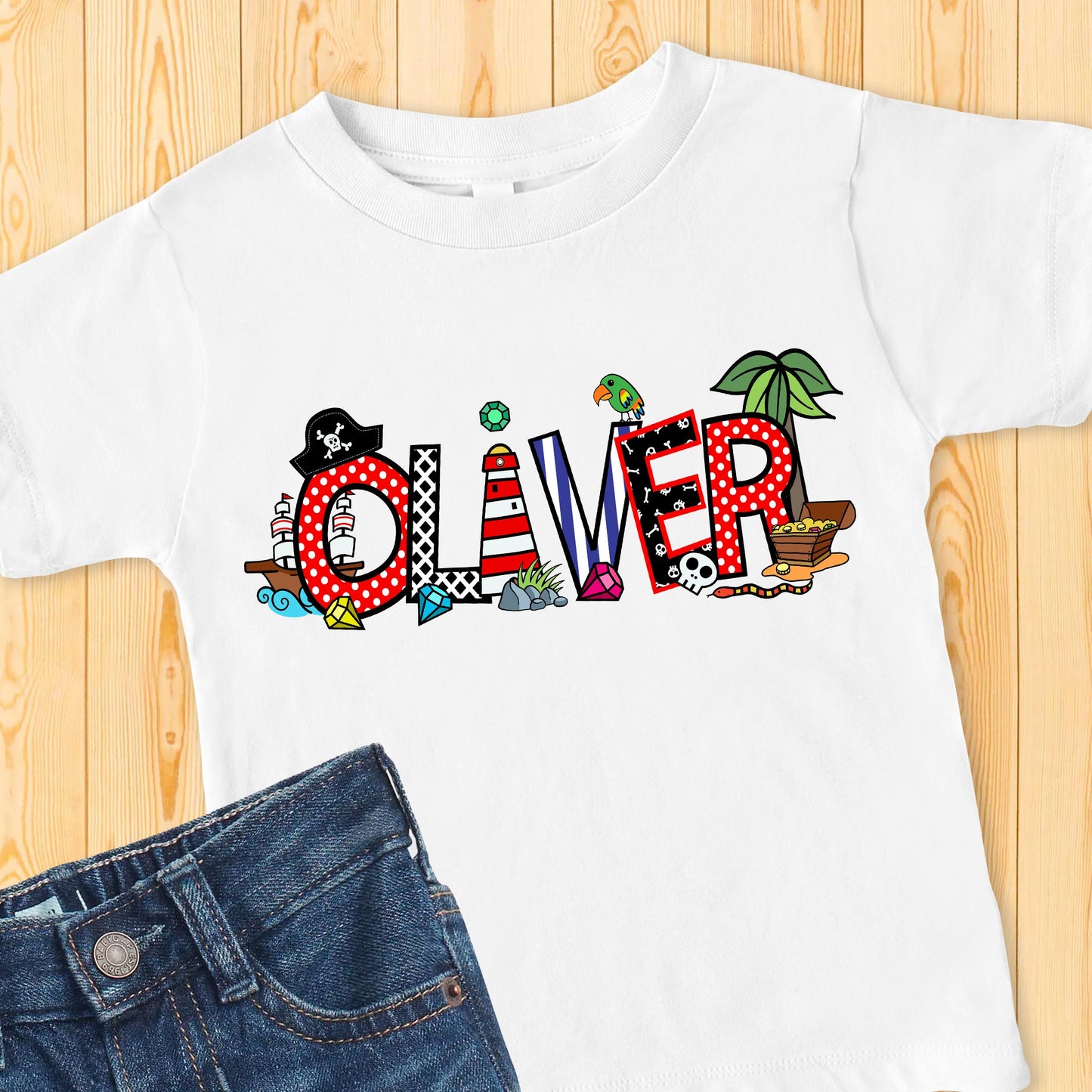 Pirate Personalized Toddler Shirt - Amazing Faith Designs