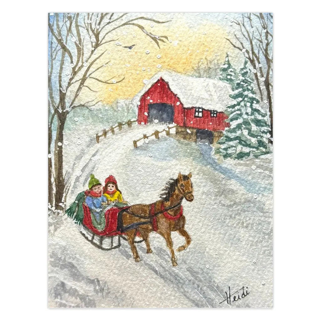 Over the Bridge | Watercolor Christmas Cards Amazing Faith Designs