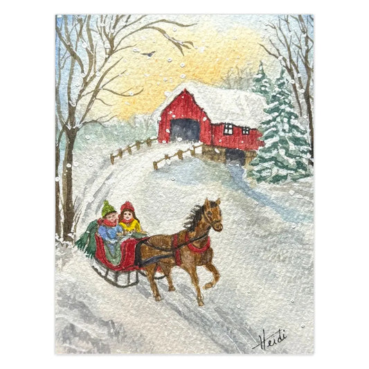 Over the Bridge | Watercolor Christmas Cards Amazing Faith Designs