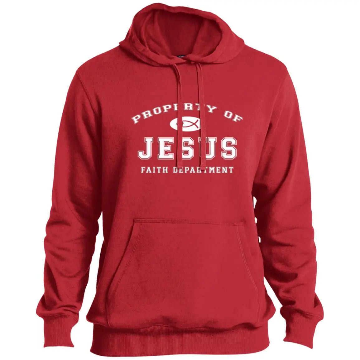 PROPERTY OF JESUS WHITE TST254 Tall Pullover Hoodie CustomCat