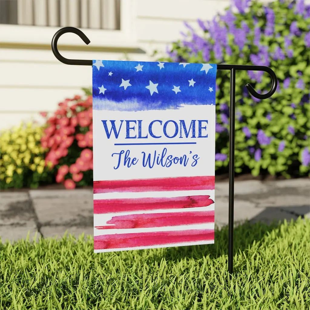 Patriotic Family Personalized Garden Flag | Fourth of July - Amazing Faith Designs