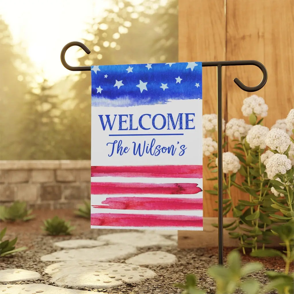 Patriotic Family Personalized Garden Flag | Fourth of July - Amazing Faith Designs