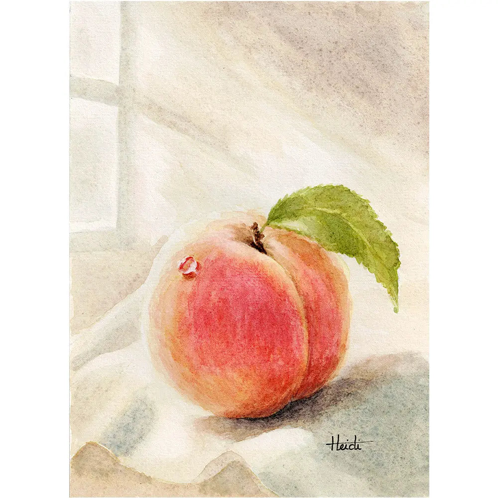 "Peach" Original Watercolor | Fruit & Light Collection | 5x7 Original, Fine Art Print & Greeting Card Amazing Faith Designs