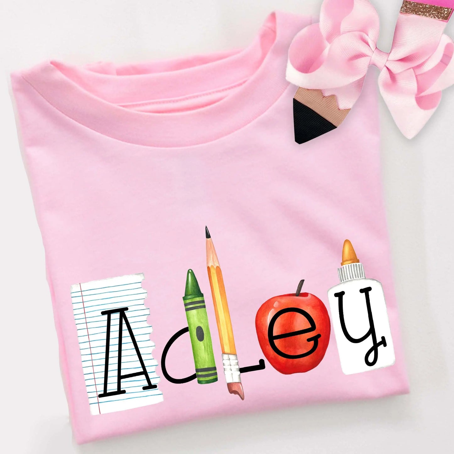 Personalized Back to School Toddler Short Sleeve Tee - Pink Amazing Faith Designs