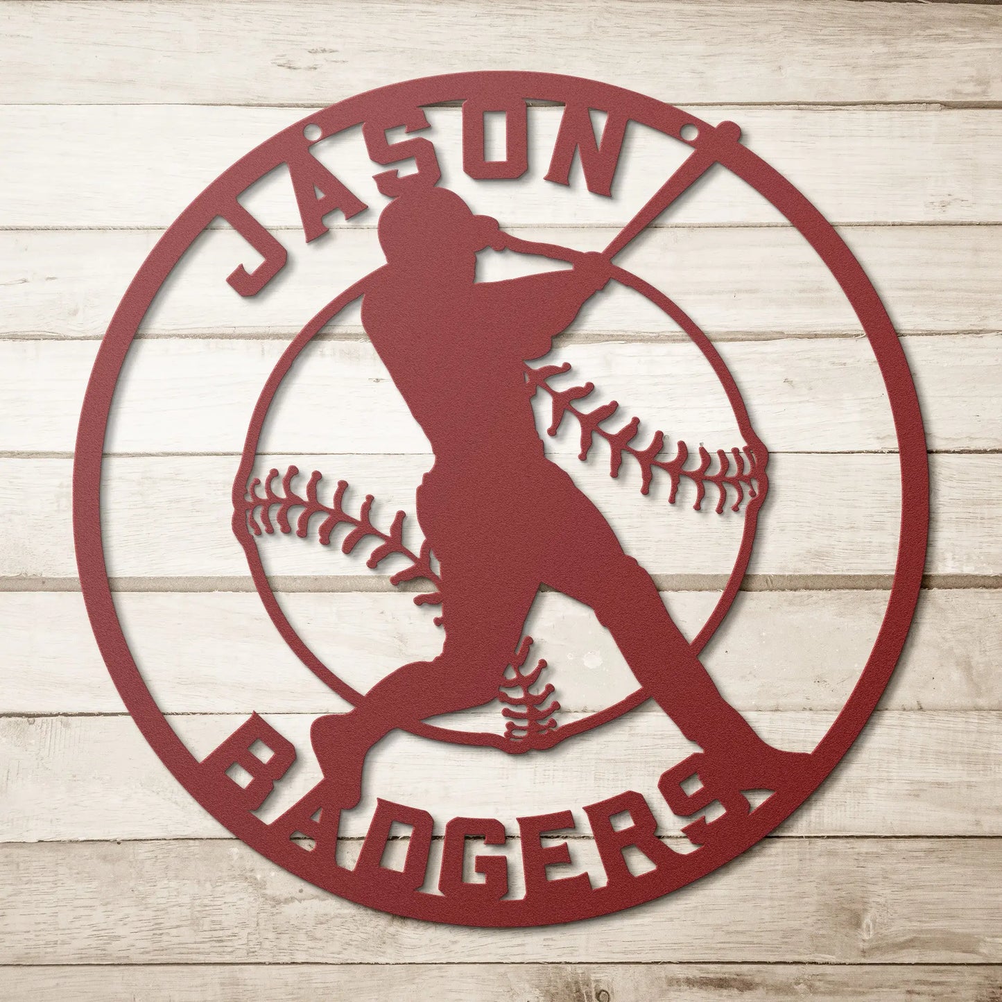 Personalized Baseball Player Metal Sign - Amazing Faith Designs