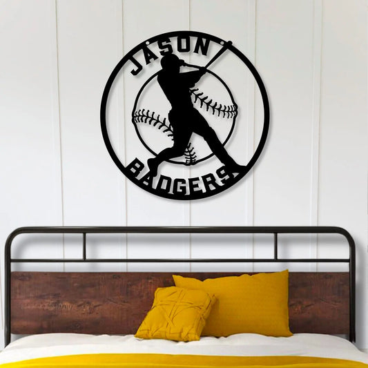 Personalized Baseball Player Metal Sign teelaunch