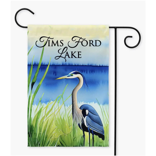 Personalized Blue Heron Garden Flag Amazing Faith Designs