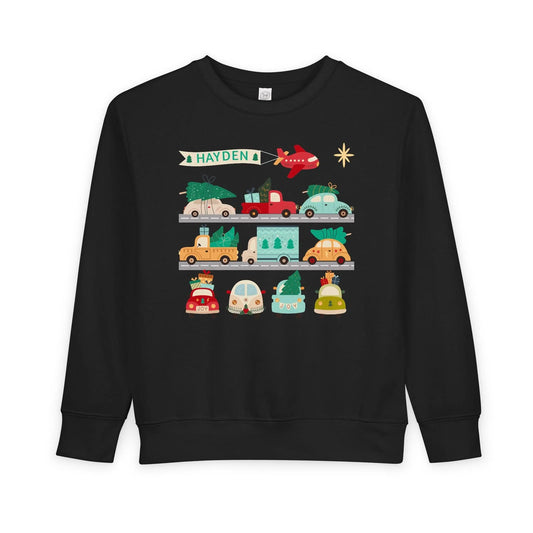 Personalized Christmas Cars Sweatshirt Printify