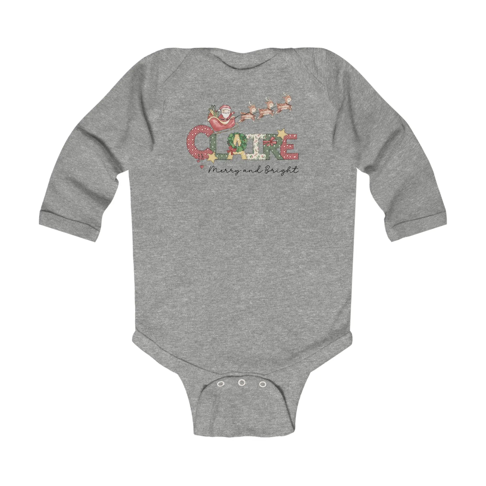 Personalized Christmas Infant Long Sleeve Bodysuit Printify