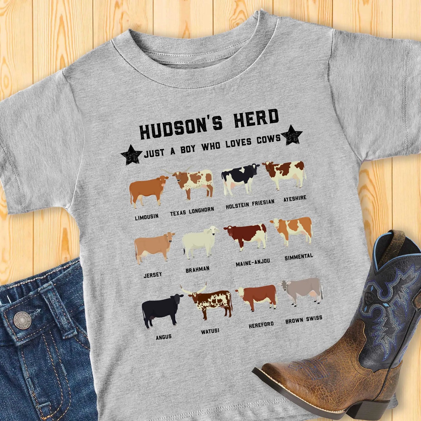 Personalized Cow Crew Toddler Shirt Amazing Faith Designs