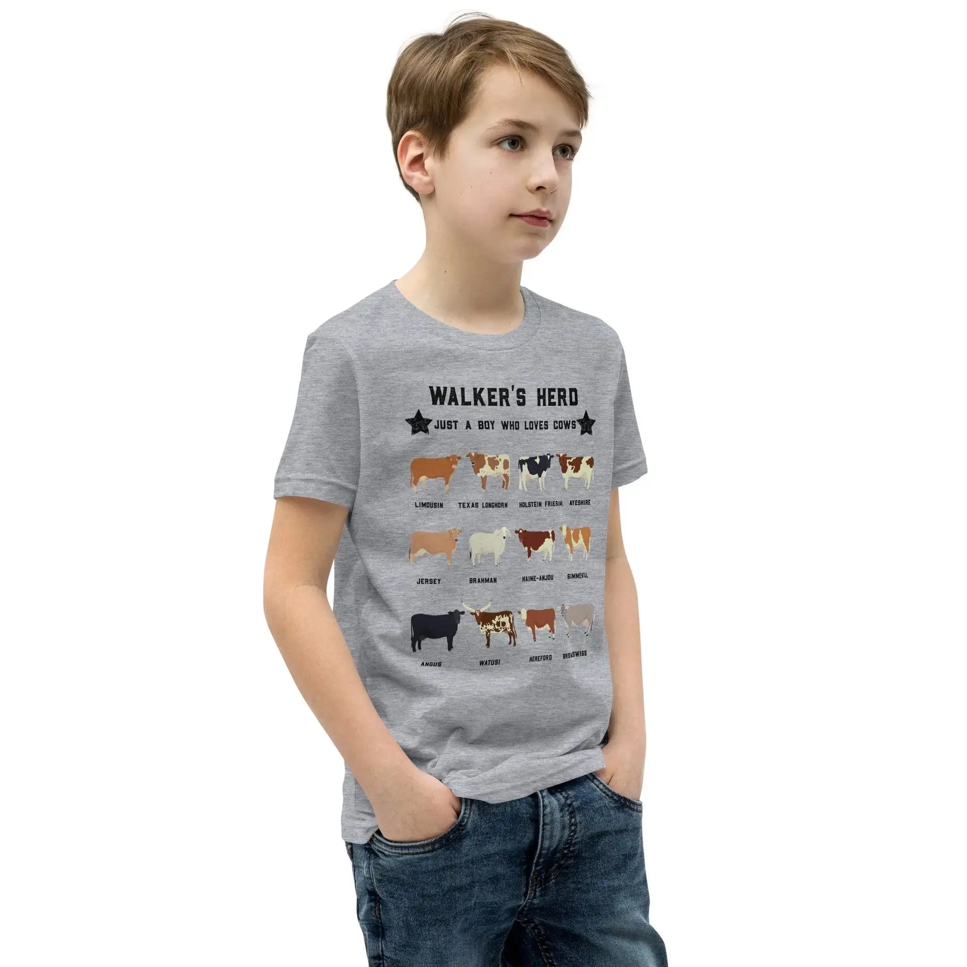 Personalized Cow Herd Youth T-Shirt Amazing Faith Designs