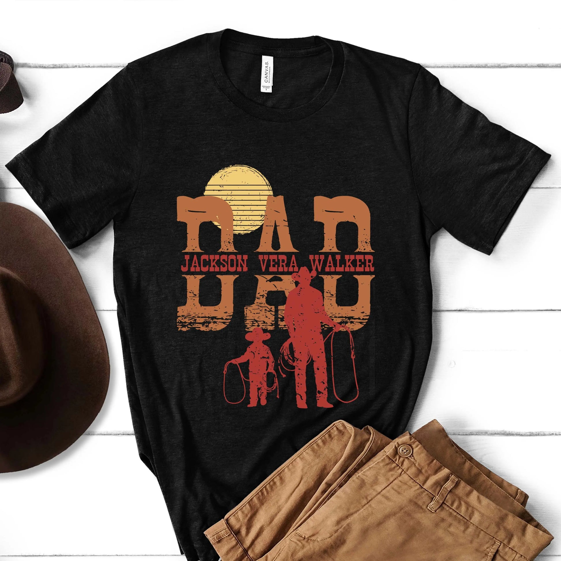 Personalized Dad Unisex t-shirt, Cowboy Dad Shirt, Western Dad Shirt Amazing Faith Designs