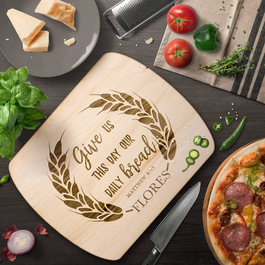 Personalized Daily Bread Scripture Cutting Board teelaunch