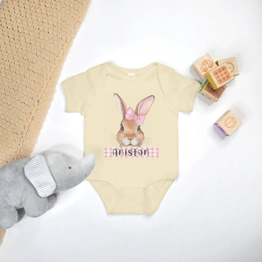 Personalized Easter Bunny Baby One Piece Amazing Faith Designs