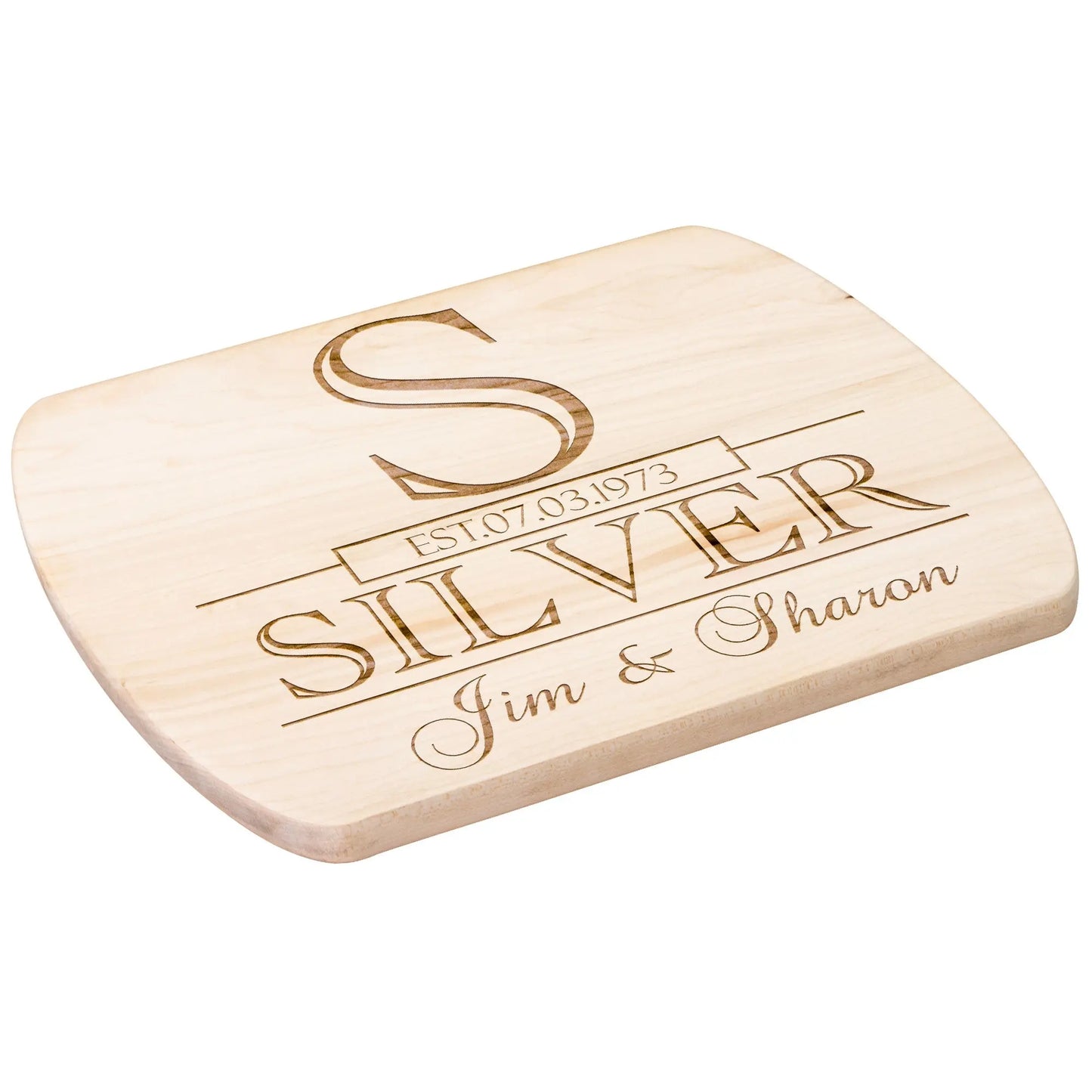 Personalized Engraved Cutting Board with Classic Monogram Design teelaunch