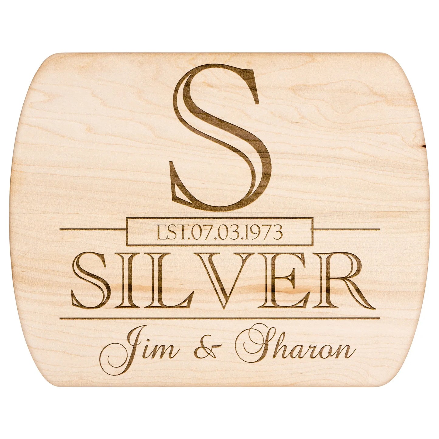 Personalized Engraved Cutting Board with Classic Monogram Design teelaunch