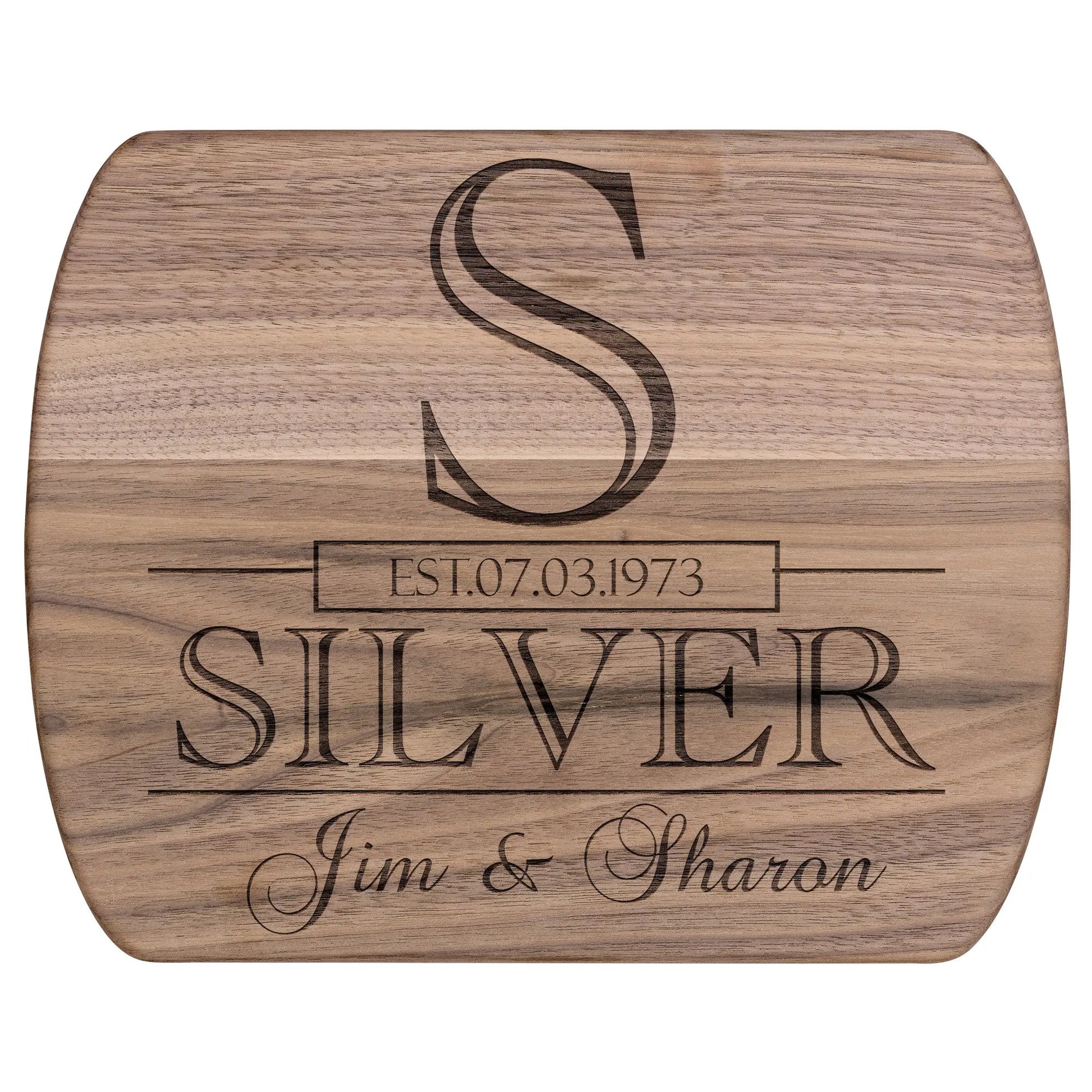 Personalized Engraved Cutting Board with Classic Monogram Design teelaunch