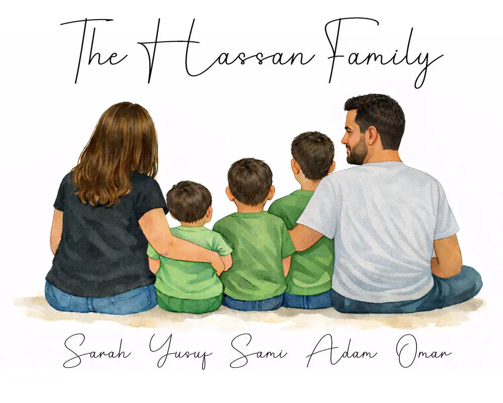 Personalized Family Illustration Print Amazing Faith Designs