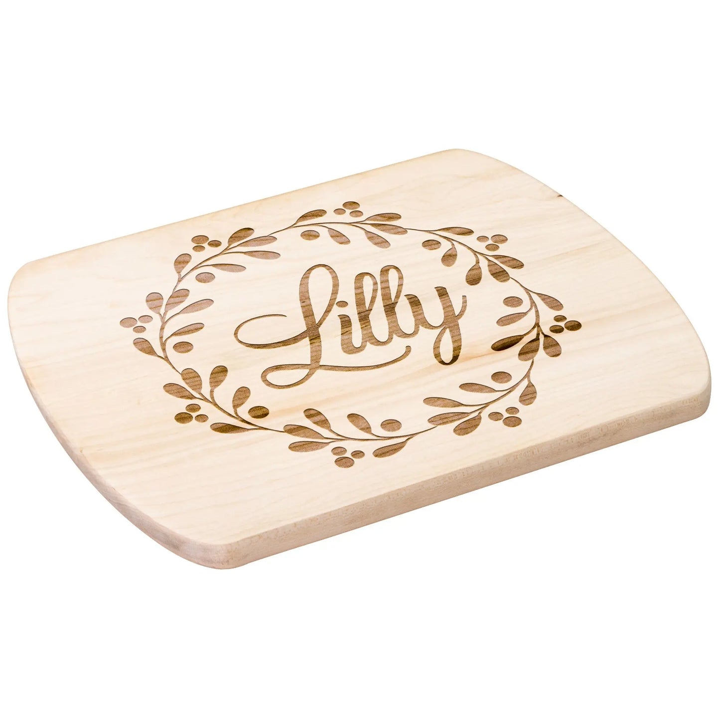 Personalized Floral Wreath Cutting Board teelaunch
