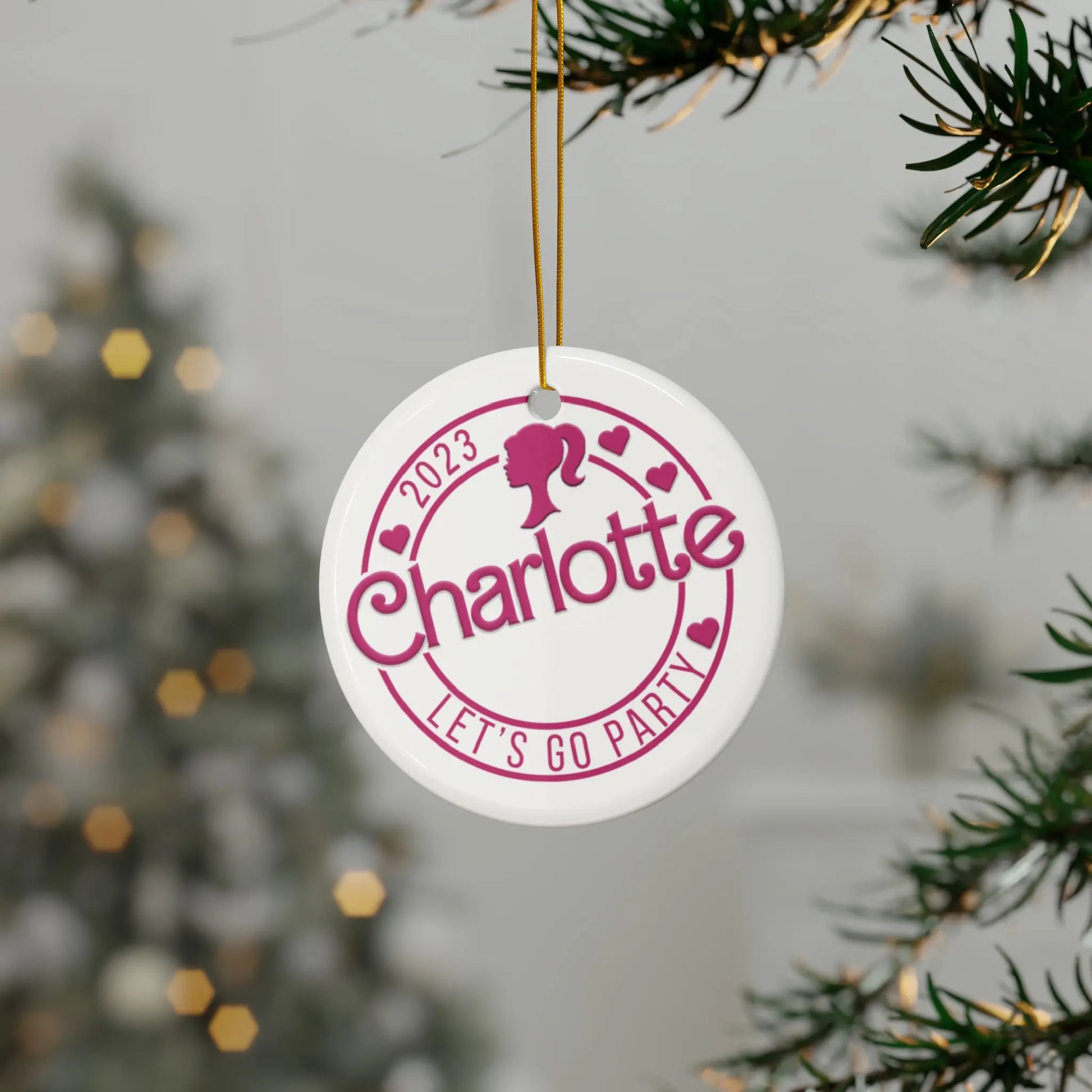 Personalized Girls Christmas Ornament Printify