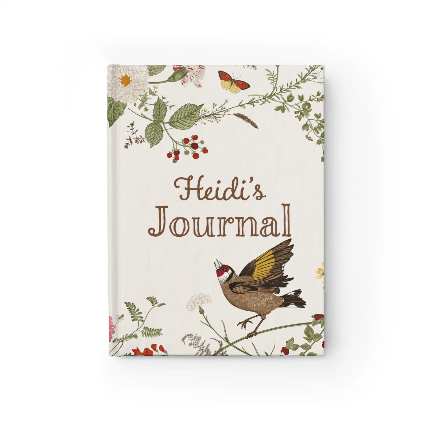 Personalized Journal - Bird Floral Printify