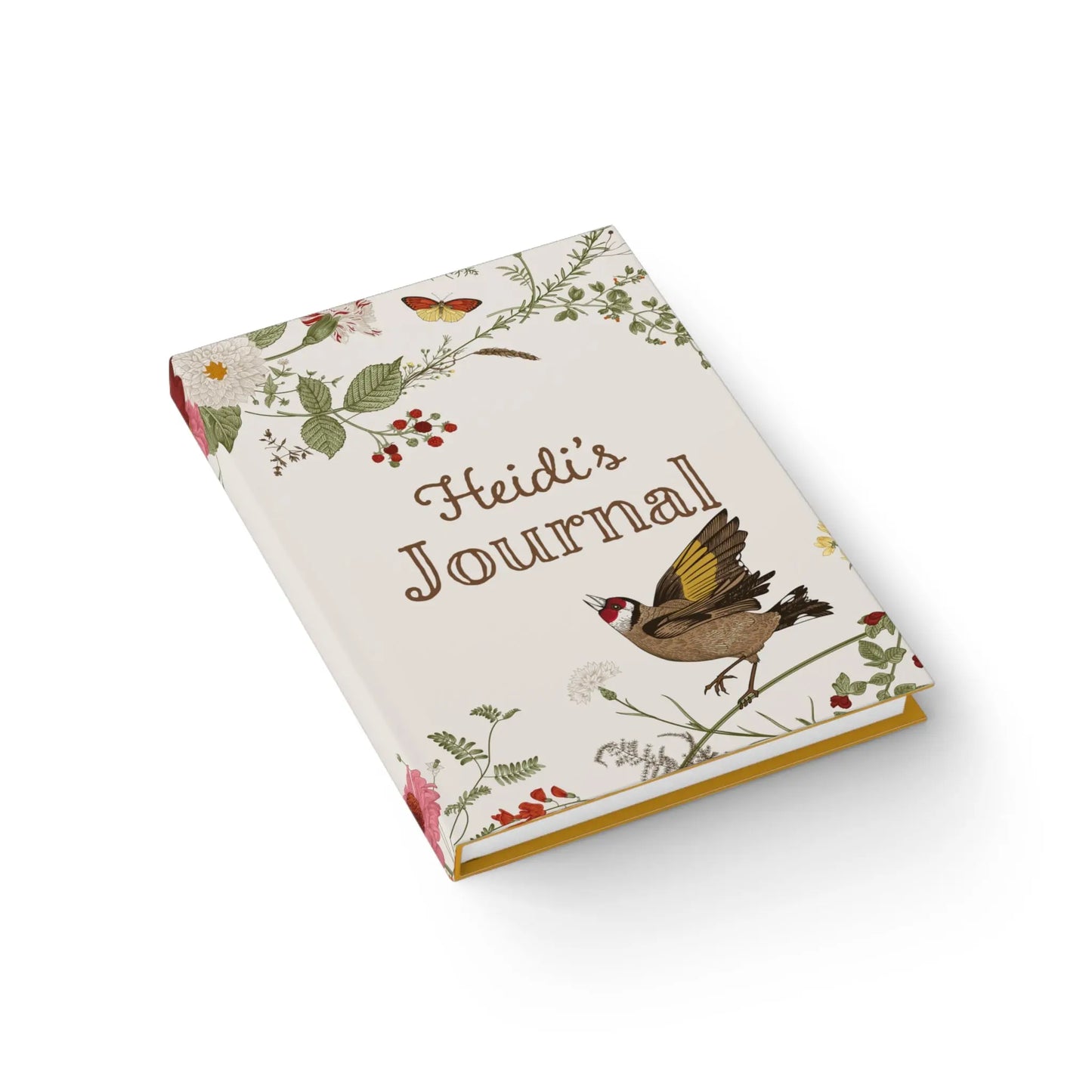 Personalized Journal - Bird Floral Printify