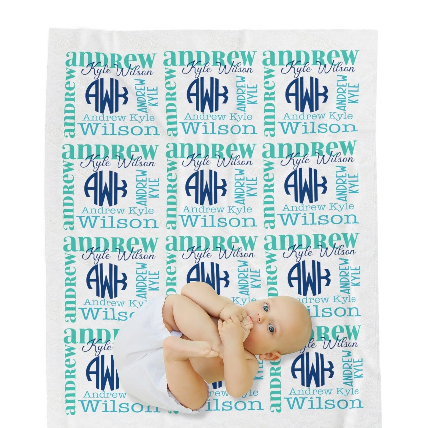 Personalized Monogram Baby Blanket Printify