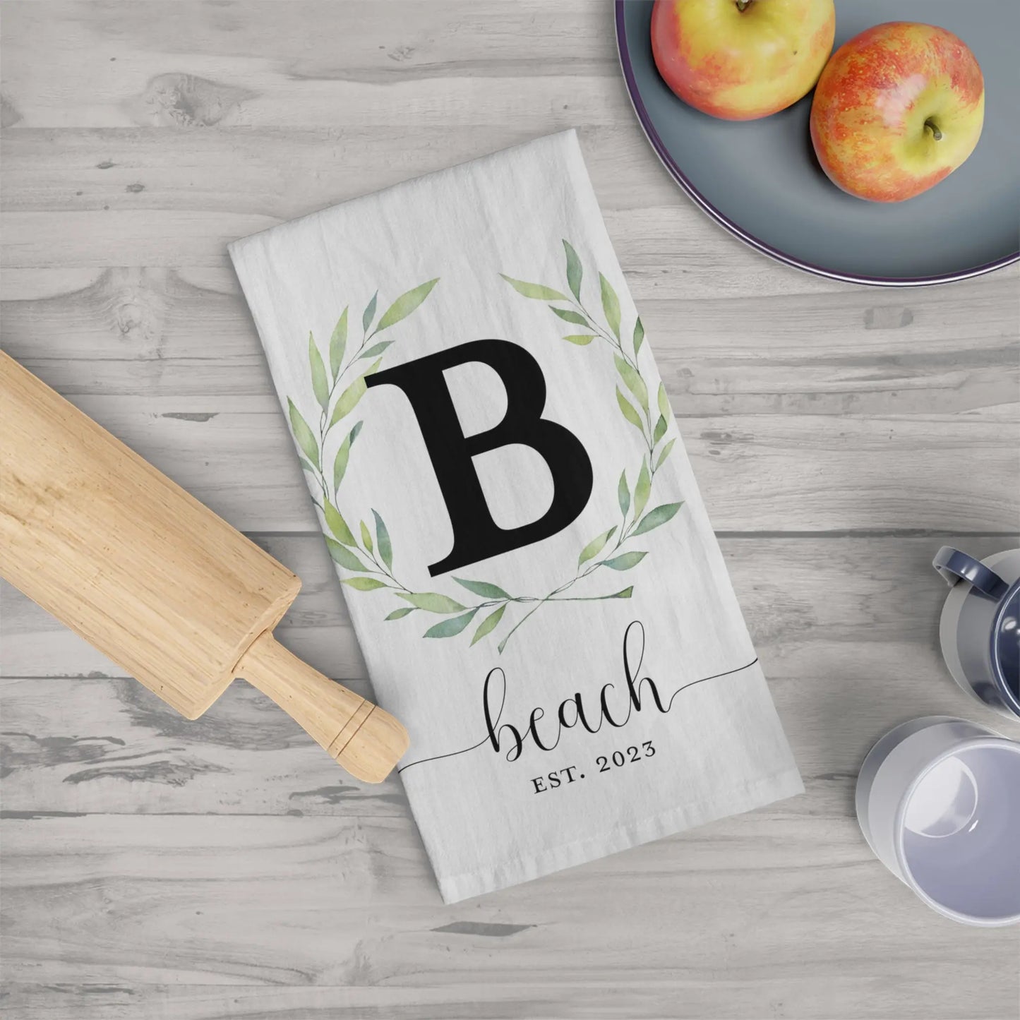 Personalized Monogram Tea Towel Printify