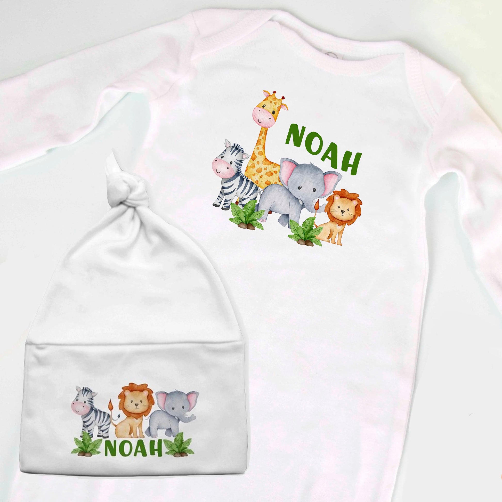 Personalized Safari Baby Gown Amazing Faith Designs