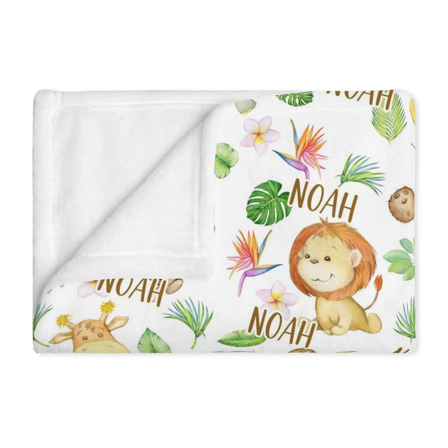 Personalized Safari Minky Blanket Amazing Faith Designs