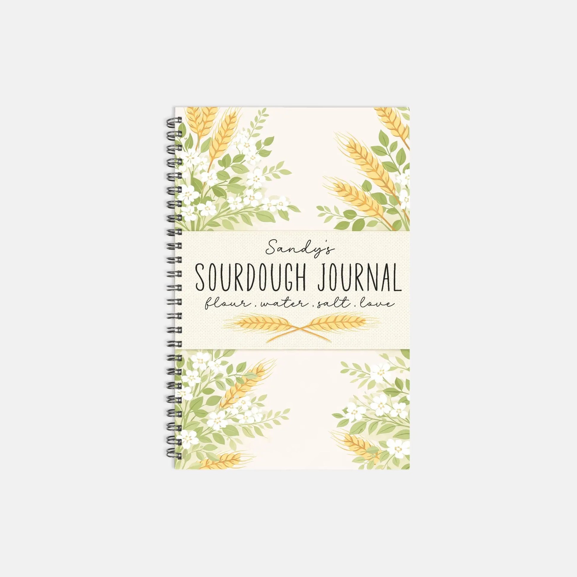 Personalized Sourdough Recipe Journal, Custom Bread Baking Notebook Amazing Faith Designs