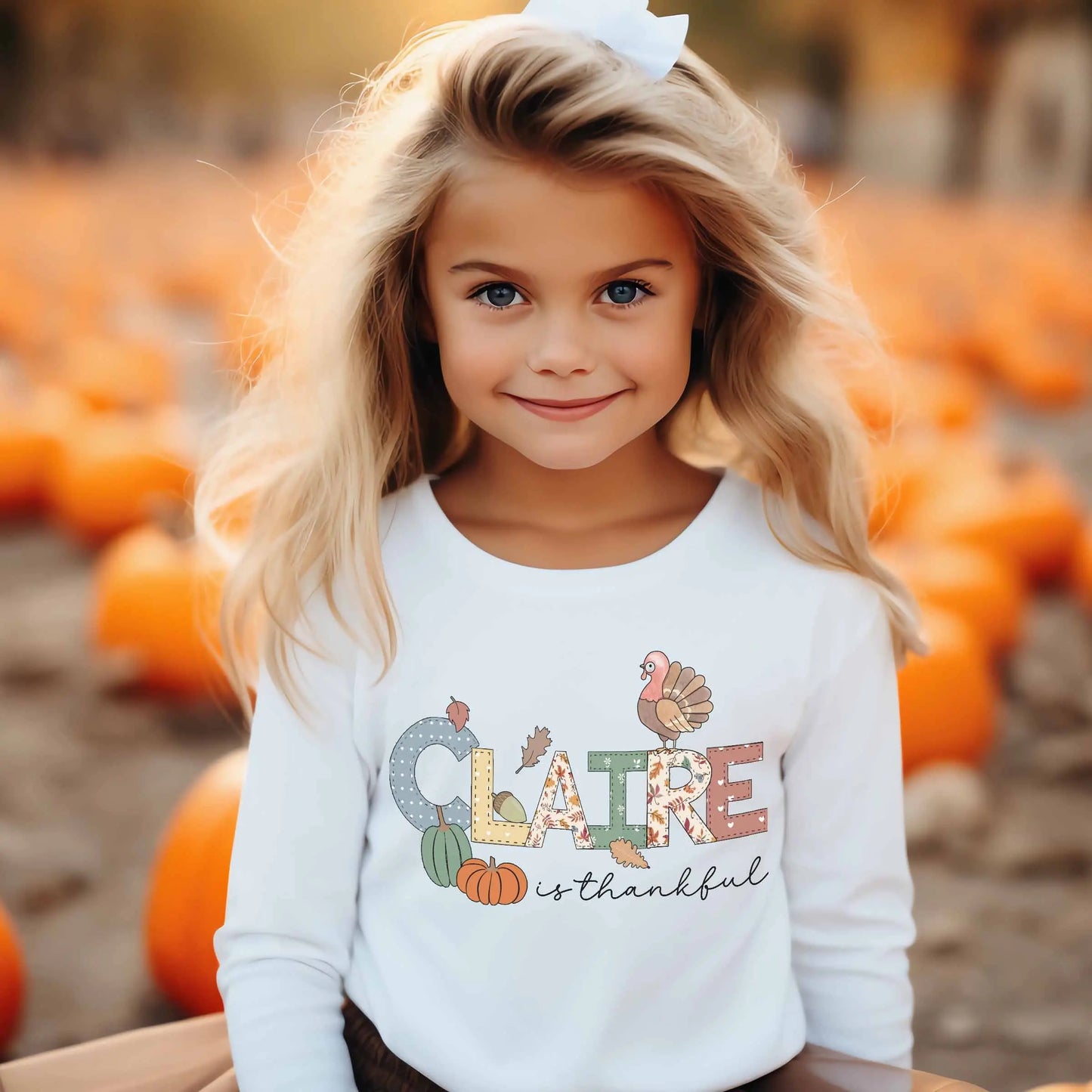 Personalized Thanksgiving Toddler Long Sleeve Shirt Printify