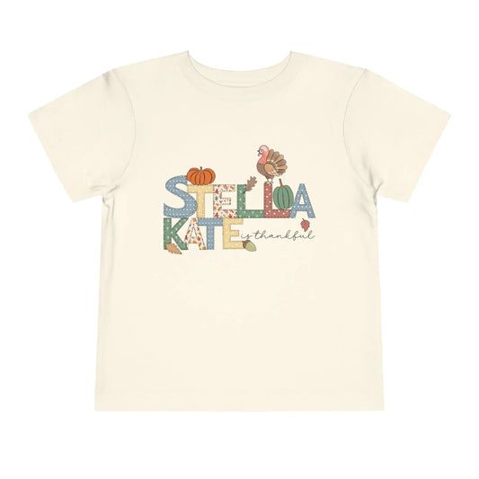 Personalized Thanksgiving Toddler Short Sleeve Shirt Printify